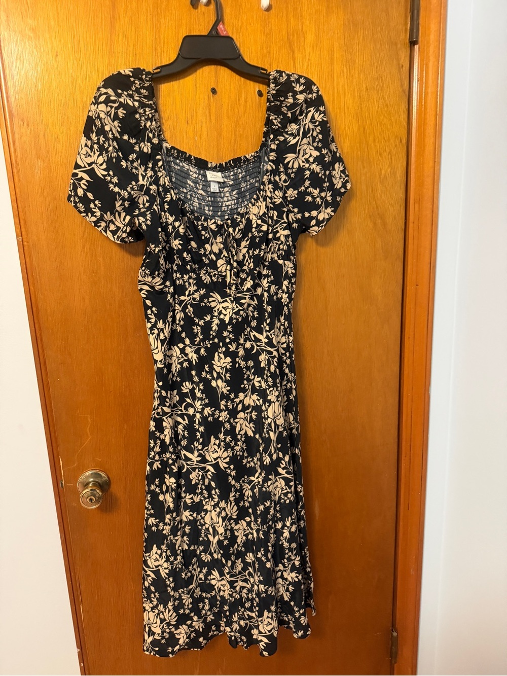 Women’s midi black floral sundress - Large
